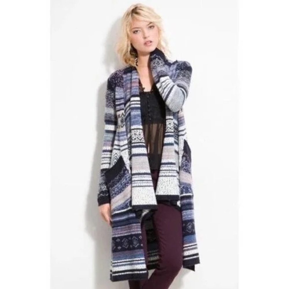 Free People Women's Fair Isle Waterfall
Duster Cardigan Sweater size small